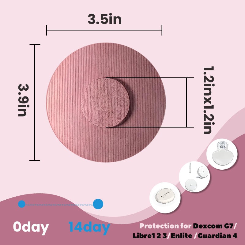 Nepia 30 Pcs Pink CGM Sensor Patches | Waterproof Adhesive for Dexcom G7/Libre1 2 3/Enlite | 14 Days Long-Lasting Protection | Sweatproof Sensor Covers with Comfortable Fit for Active Lifestyle - Image 2