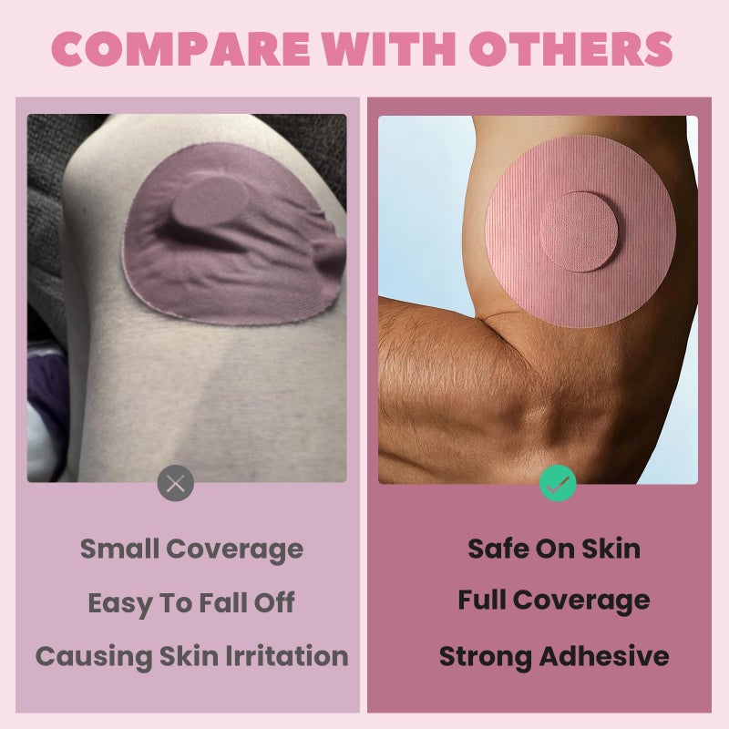 Nepia 30 Pcs Pink CGM Sensor Patches | Waterproof Adhesive for Dexcom G7/Libre1 2 3/Enlite | 14 Days Long-Lasting Protection | Sweatproof Sensor Covers with Comfortable Fit for Active Lifestyle - Image 5