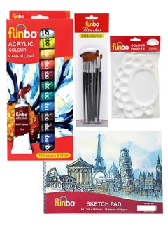Funbo Acrylic Paint Kit With A4 Sketch Pad  - Image 1