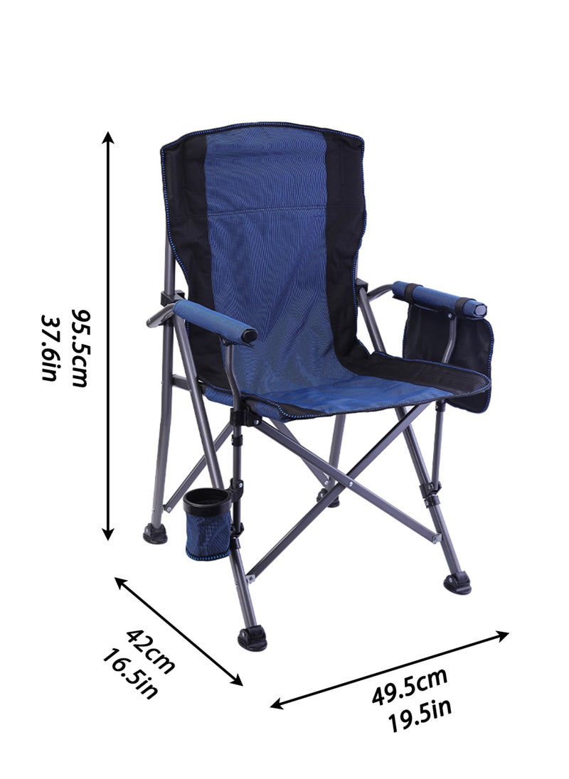 Jourvent - Outdoor Heated Camping Chair, Heated Back & Seat, with Cup Holder and Pockets, 150kg Weight Capacity, Blue - Image 1