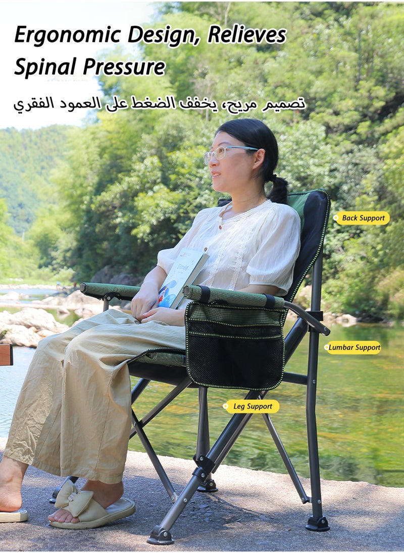 Jourvent - Outdoor Heated Camping Chair, Heated Back & Seat, with Cup Holder and Pockets, 150kg Weight Capacity, Blue - Image 1