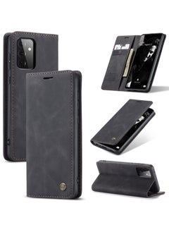 CaseMe CaseMe Samsung Galaxy A72 Case Wallet, for Samsung Galaxy A72 Wallet Case Book Folding Flip Folio Case with Magnetic Kickstand Card Slots Protective Cover - Black  - Image 1