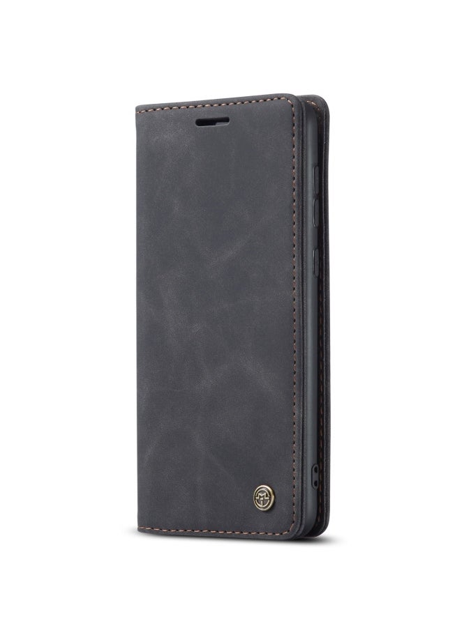 CaseMe - CaseMe Samsung Galaxy A72 Case Wallet, for Samsung Galaxy A72 Wallet Case Book Folding Flip Folio Case with Magnetic Kickstand Card Slots Protective Cover - Black - Image 1