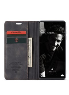 CaseMe CaseMe Samsung Galaxy A72 Case Wallet, for Samsung Galaxy A72 Wallet Case Book Folding Flip Folio Case with Magnetic Kickstand Card Slots Protective Cover - Black  - Image 4