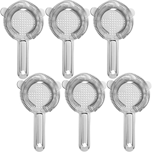 WUWEOT 6 Pack Cocktail Strainer, Stainless Steel Bar Strainer, Bar Tool Drink Strainer with 100 Wire Spring for Professional Bartenders and Mixologists - Image 1