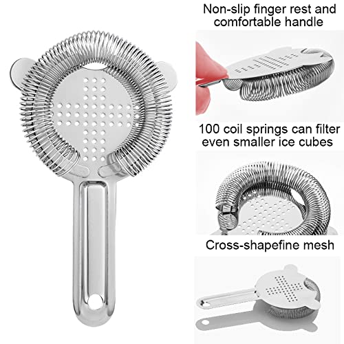 WUWEOT 6 Pack Cocktail Strainer, Stainless Steel Bar Strainer, Bar Tool Drink Strainer with 100 Wire Spring for Professional Bartenders and Mixologists - Image 5