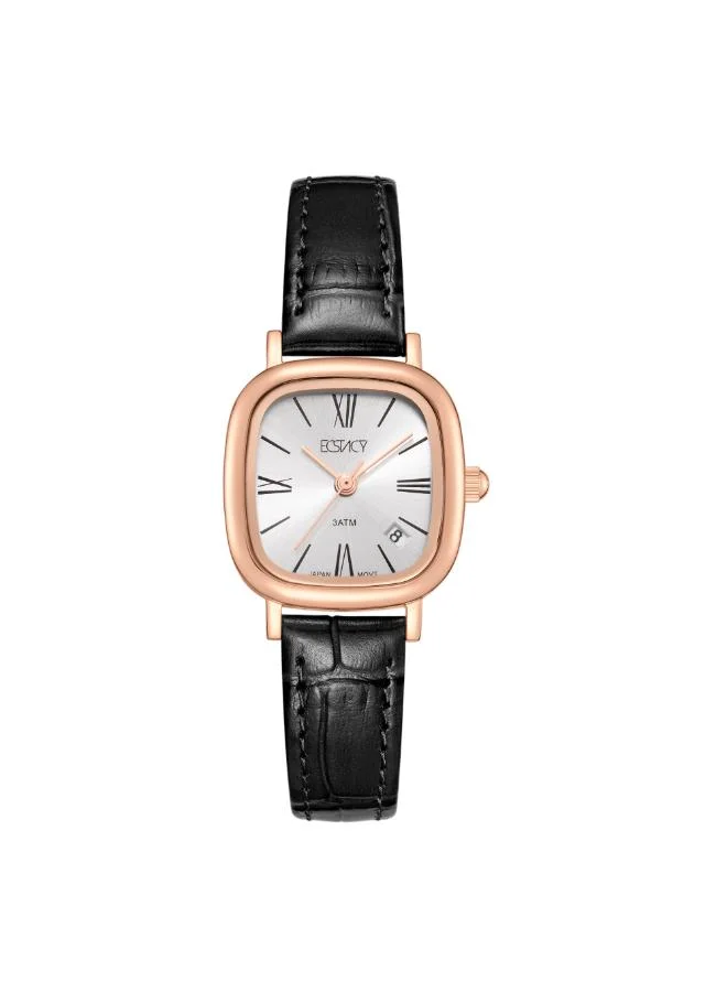 ECSTACY Women's Genuine leather Analog Watch E25510-RLBW - 23 mm
