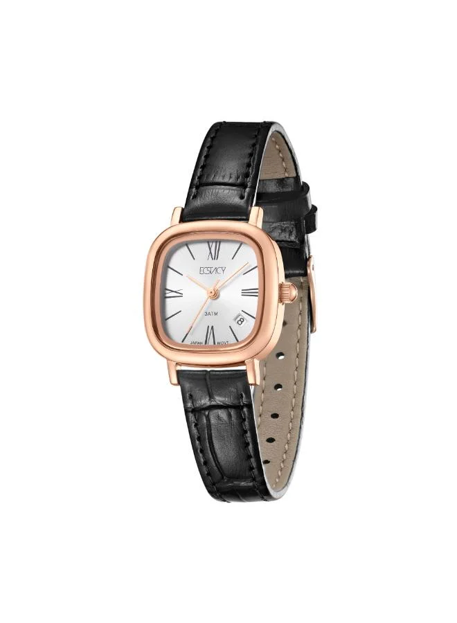 ECSTACY Women's Genuine leather Analog Watch E25510-RLBW - 23 mm