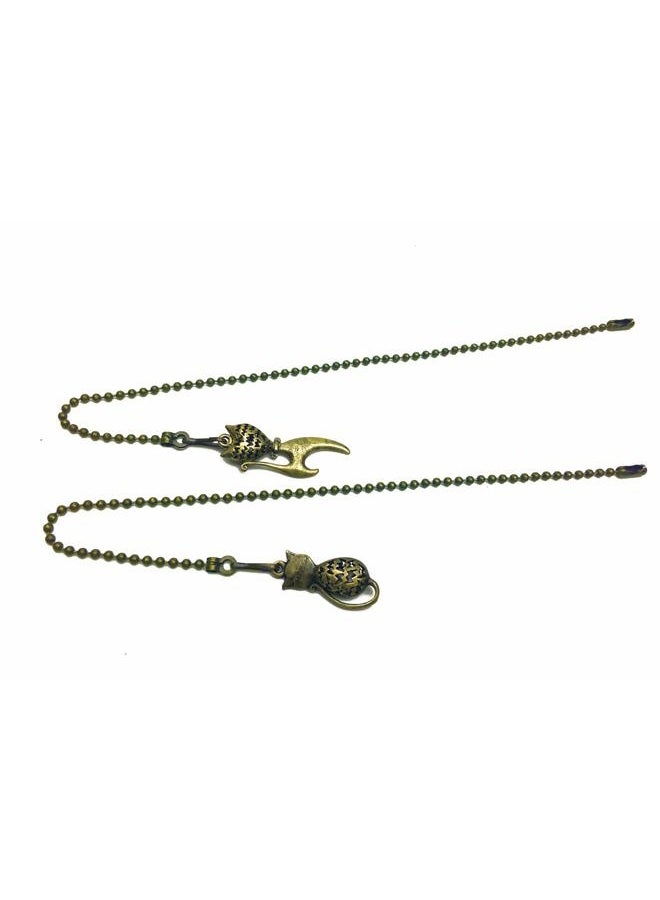 Hyamass 2pcs Vintage Lovely Cat Hollow Out Charm Pendant Ceiling Fan Danglers Fan Pulls Chain Extender with Ball Chain Connector - Image 5
