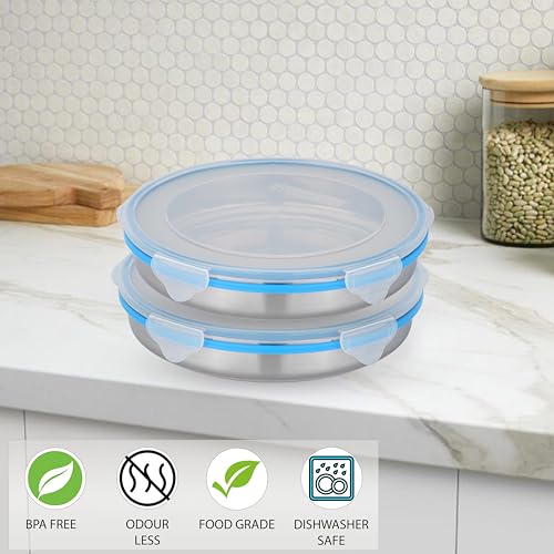 STEELLOCK Stainless Steel Airtight Container with Lid | Leakproof, BPA-Free, Durable Kitchen Storage | Multipurpose Food Storage Containers for Kitchen | SL-1600-set of 2, 1000ml each, Blue - Image 3