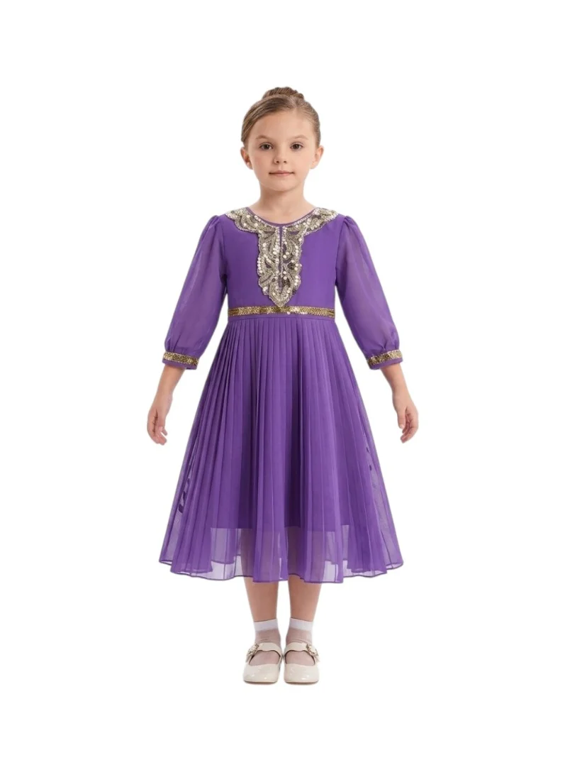Bidani Majestic Purple Chiffon Formal Dress