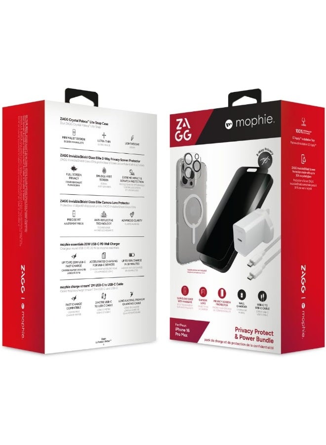ZAGG Mophie Bundle Box for iPhone 16 Pro Max – Ultimate Protection Fast Charging Clear - Image 2