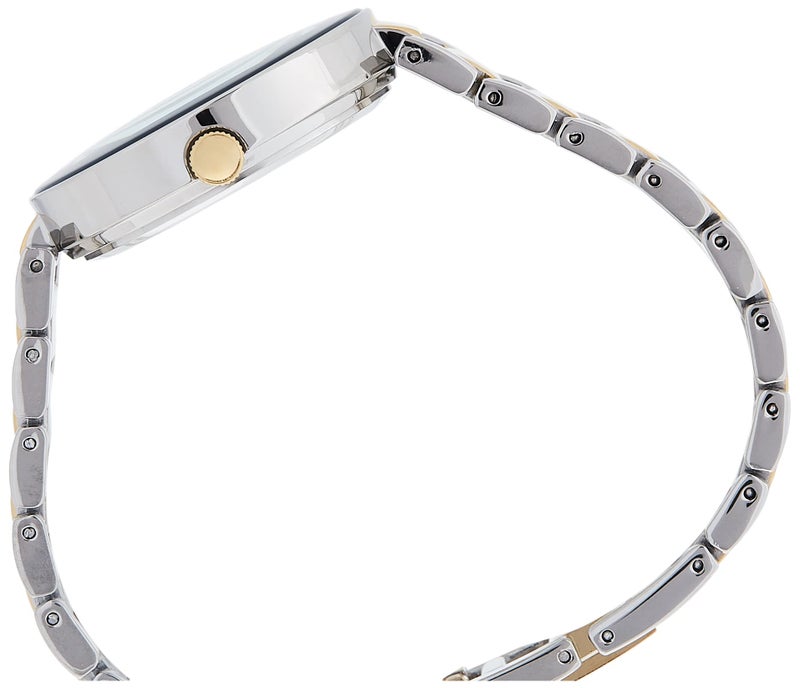 ANNE KLEIN ساعة آن كلاين النسائية بسوار من الألماس الأصلي بلونين/أزرق داكن - Image 3