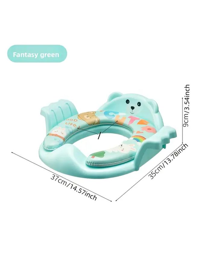 Foldable Kids Toilet Training Seat Cushion For Travel Home Outdoor Use Anti Slip Portable Design With Bear Fantasy Pink Washable Playful Cartoon Cushion - Image 2