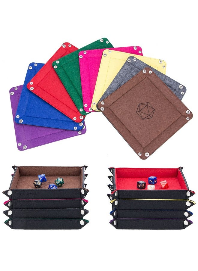 KISLANE Folding Square Dice Tray, Felt Dice Holder for DND, RPG, MTG and Other Board Games (Violet, Coffee, Green, Red, Rose Red, Gray, Yellow and Blue) - Image 1
