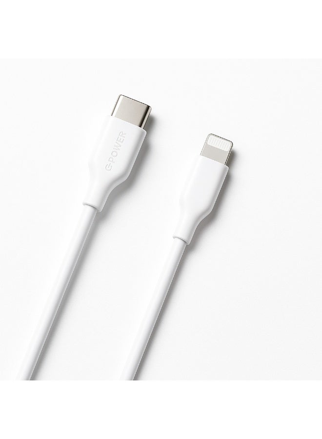 جي باور شاحن سريع G-Power GP-C39 GaN بقوة 20 واط مع كابل USB-C إلى Lightning، متوافق مع سلسلة iPhone 11/12/13/14، وGoogle Pixel، وNintendo Switch، وSamsung Galaxy، وAirPods Pro - أبيض - Image 5