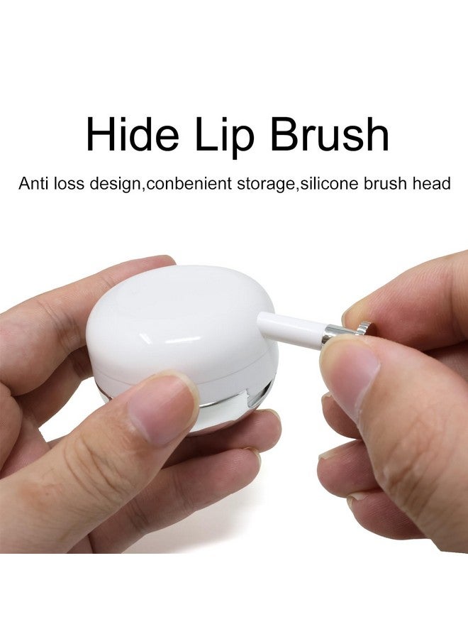 yueton 2 Pack Empty Lips Balm Jars Portable Lip Mask Containers Lipstick Pot with Mirror and Silicone Lip Brush for Travel Home - Image 3