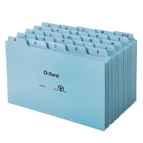 Oxford Heavy Weight Index Card Guides, 6 x 9 Inches, Alphabetical A-Z Dividers, Great Recipe Card Organizer, 25-Set (P6925) - Image 1