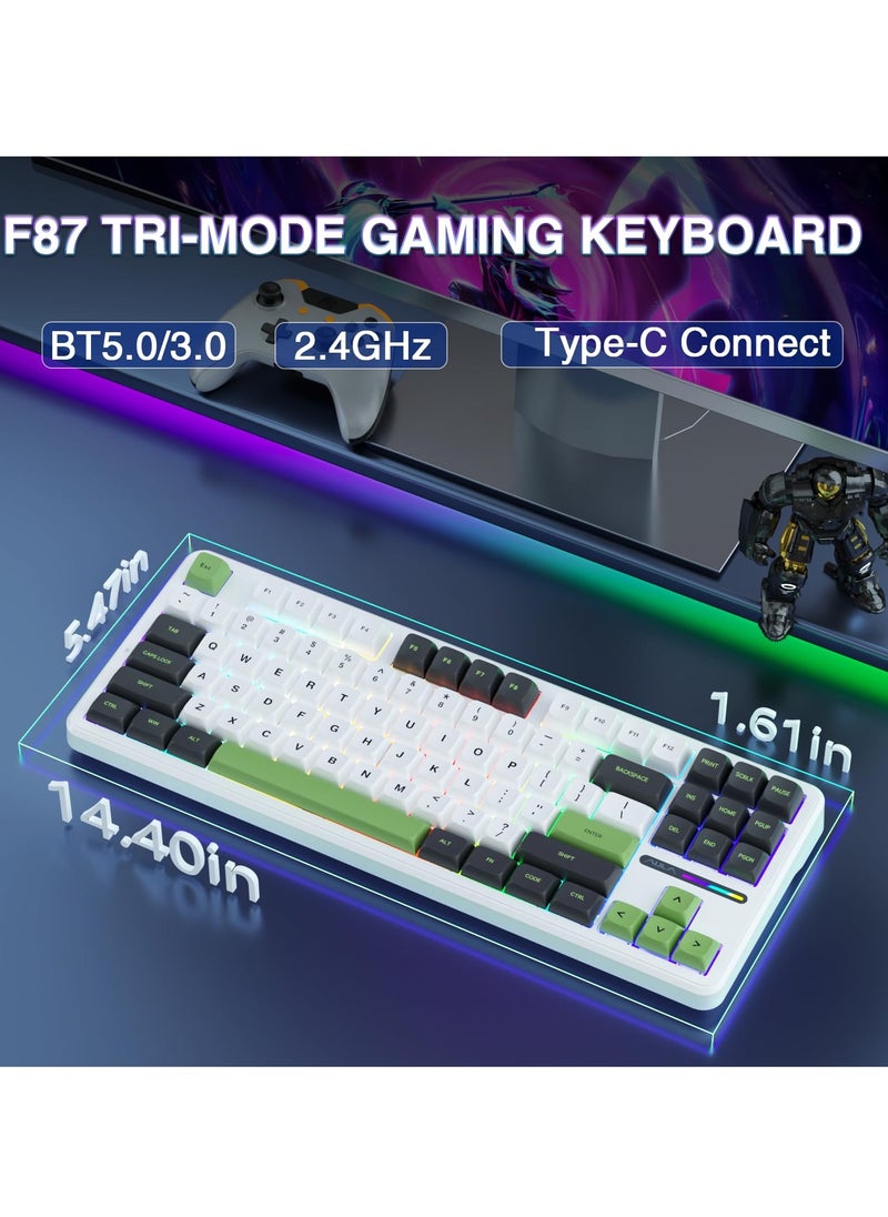 AULA - F87pro Wireless Mechanical Keyboard 75% 2.4GHz/USB-C/BT5.0 RGB Backlit Mechanical Keyboard - Image 1
