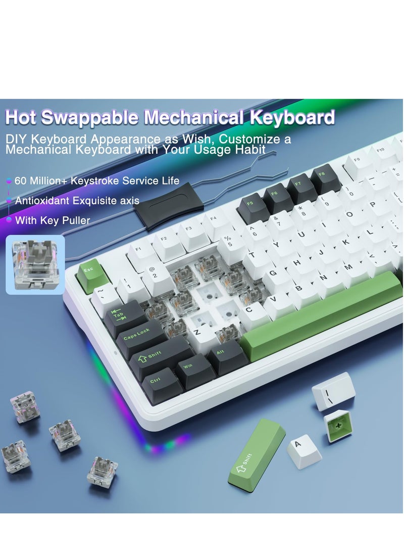 AULA - F87pro Wireless Mechanical Keyboard 75% 2.4GHz/USB-C/BT5.0 RGB Backlit Mechanical Keyboard - Image 1