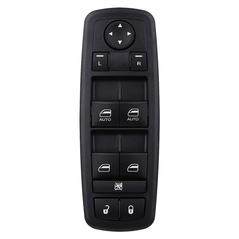 Obaee Master Power Window Switch Door Lock Main Control Button Front Left Driver Side Compatible with 2009 2010 2011 2012 Dodge RAM 1500/2500/3500 Pickup Crew Cab Quad Replacement 4602863AB 4602863AC - Image 1