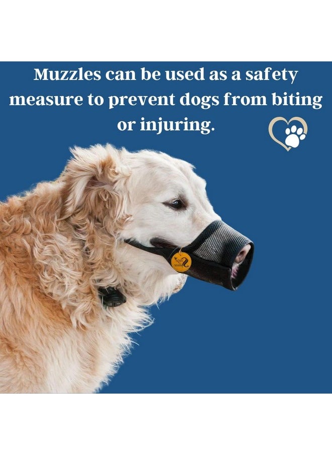 Sage Square Net Muzzle Dog - Secure & Breathable Dog Muzzle For Safe Walks | Adjustable Straps & Soft Mesh Cover | Prevent Biting, Chewing, And Licking | Comfortable And Stylish Design (Small)  - Image 2
