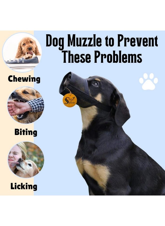 Sage Square Net Muzzle Dog - Secure & Breathable Dog Muzzle For Safe Walks | Adjustable Straps & Soft Mesh Cover | Prevent Biting, Chewing, And Licking | Comfortable And Stylish Design (Small)  - Image 3
