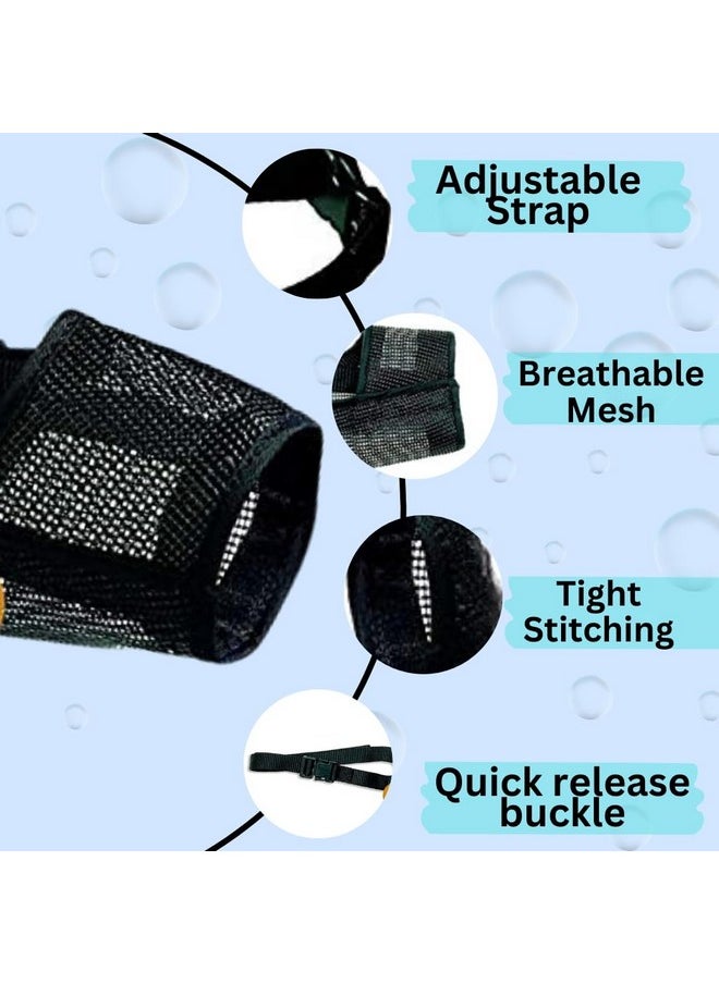 Sage Square Net Muzzle Dog - Secure & Breathable Dog Muzzle For Safe Walks | Adjustable Straps & Soft Mesh Cover | Prevent Biting, Chewing, And Licking | Comfortable And Stylish Design (Small)  - Image 5