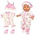 ENOCHT Baby Doll Clothes Casual Cute Handmade Dress Suit with Hat Socks for 1416 Inch Dolls Gift Set - Image 2