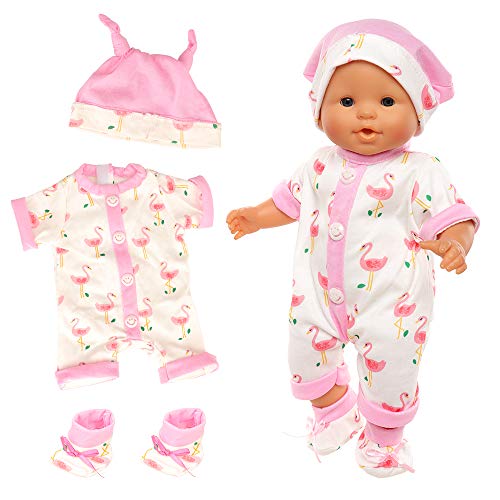 ENOCHT Baby Doll Clothes Casual Cute Handmade Dress Suit with Hat Socks for 1416 Inch Dolls Gift Set - Image 1
