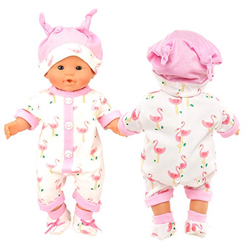 ENOCHT Baby Doll Clothes Casual Cute Handmade Dress Suit with Hat Socks for 1416 Inch Dolls Gift Set - Image 5