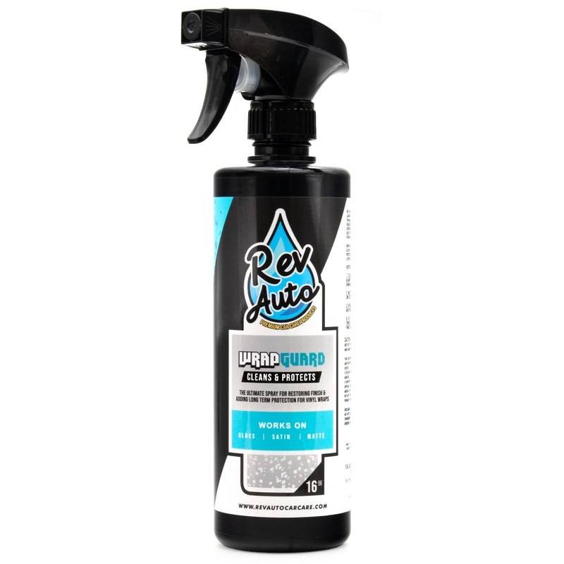 Rev Auto Wrap Guard Cleans Hydrates Protects Car Vinyl Vinyl Wrap Cleaner for Cars Made for Gloss Satin Matte Chrome Printed More 16 Fl Oz