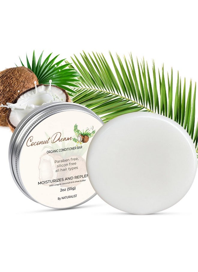 Naturalist Solid Conditioner Bar Organic Plant Based Sls Free Vegan All Hair Types ; Ph Balanced Plastic Free ; Eco Friendly Safe For Travel (Coconut Dream) ; 2Oz  - Image 2
