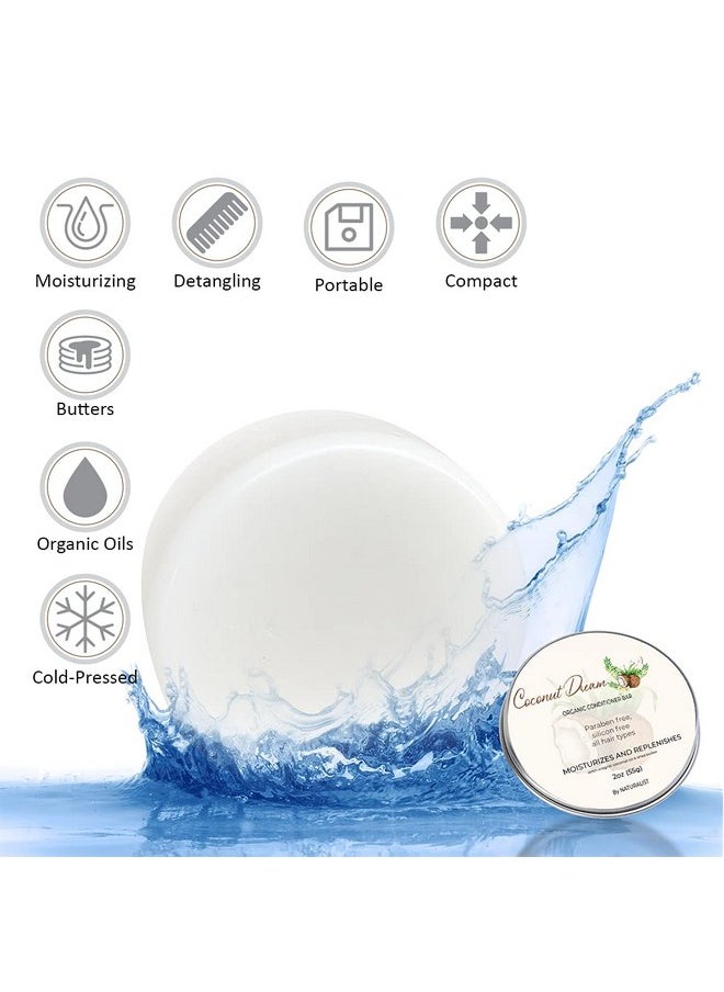 Naturalist Solid Conditioner Bar Organic Plant Based Sls Free Vegan All Hair Types ; Ph Balanced Plastic Free ; Eco Friendly Safe For Travel (Coconut Dream) ; 2Oz  - Image 4