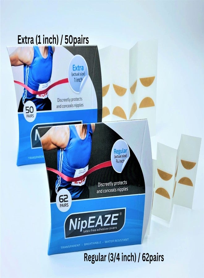 NipEaze - 4pack Value - The Original Transparent Nip Protector - Nipple Chafing Prevention; 62 pairs - Image 2