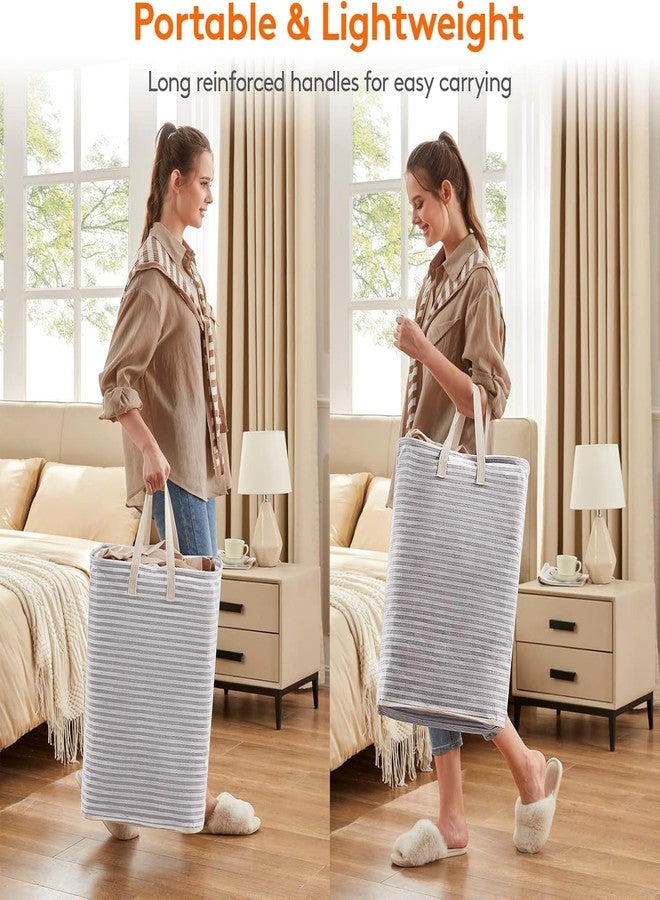 Xpandio 80 L Linen Laundry Hamper Collapsible Large Laundry Baskets With Easy Carry Handles Freestanding Storage Basket (Classic) - Image 3