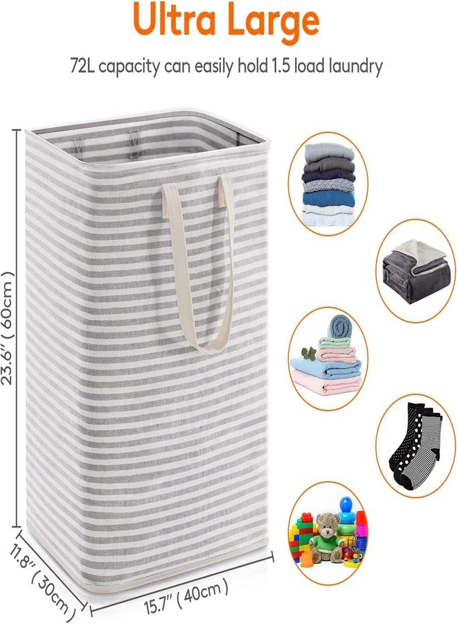 Xpandio 80 L Linen Laundry Hamper Collapsible Large Laundry Baskets With Easy Carry Handles Freestanding Storage Basket (Classic) - Image 2