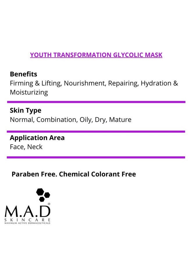 M.A.D Skincare M.A.D Skincare Anti-Aging Youth Transformation Glycolic Mask 2 oz.  - Image 2