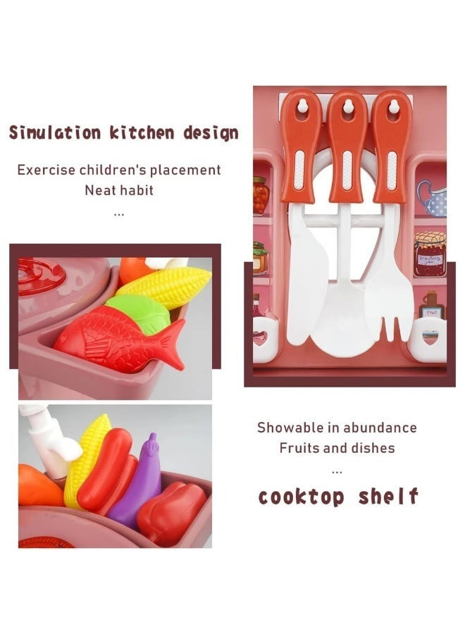 Deluxe Kids Play Kitchen Set with Running Water, Light & Sound,  Accessories – Pretend Cooking Toy for Toddlers - Image 5
