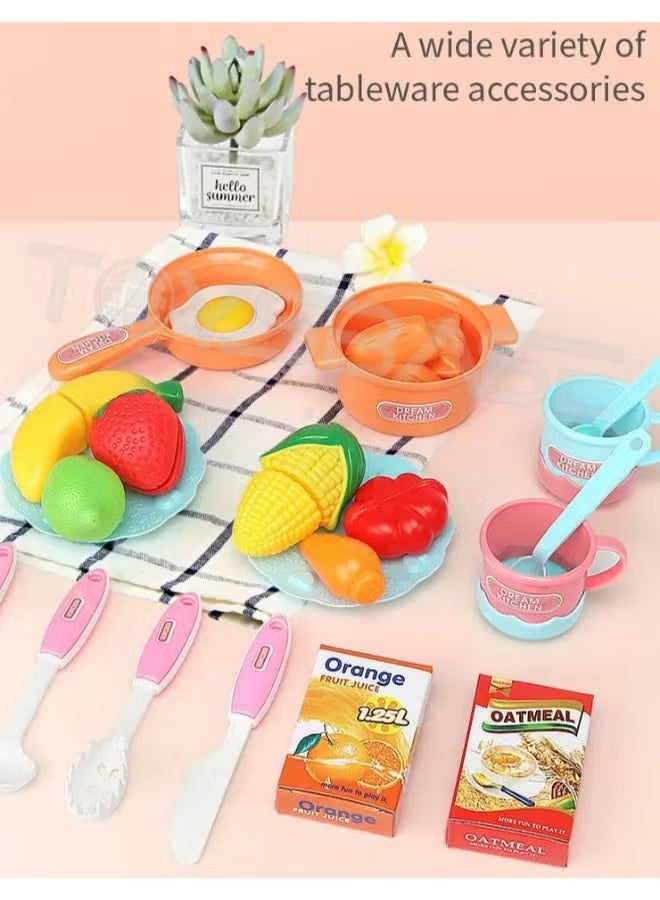 Deluxe Kids Play Kitchen Set with Running Water, Light & Sound,  Accessories – Pretend Cooking Toy for Toddlers - Image 4