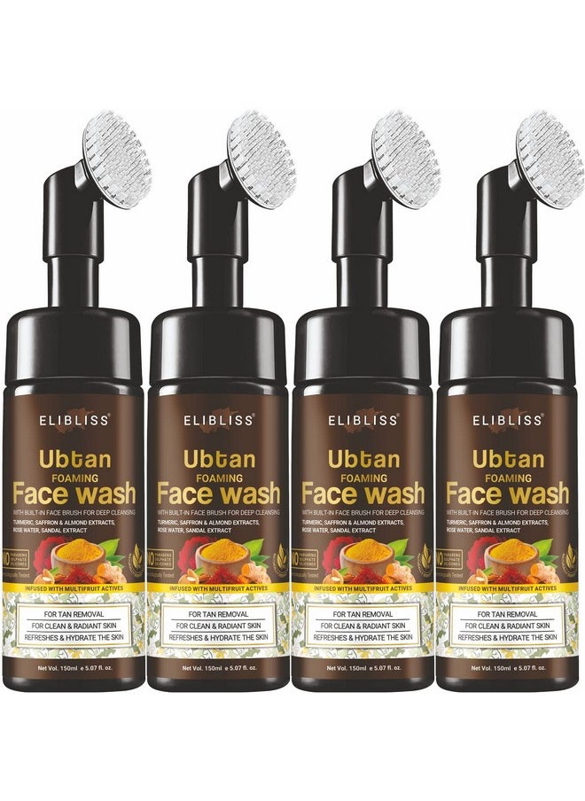ELIBLISS Ubtan Natural Face Wash For All Skin Type With Turmeric & Saffron For Tan Removal Pack Of 4  - Image 1