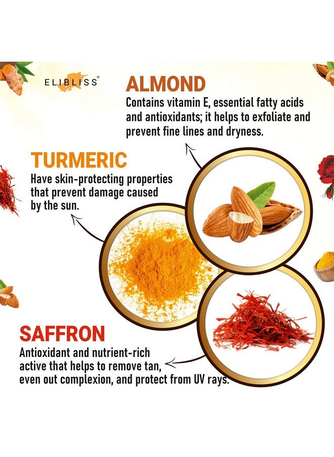 ELIBLISS Ubtan Natural Face Wash For All Skin Type With Turmeric & Saffron For Tan Removal Pack Of 4  - Image 3