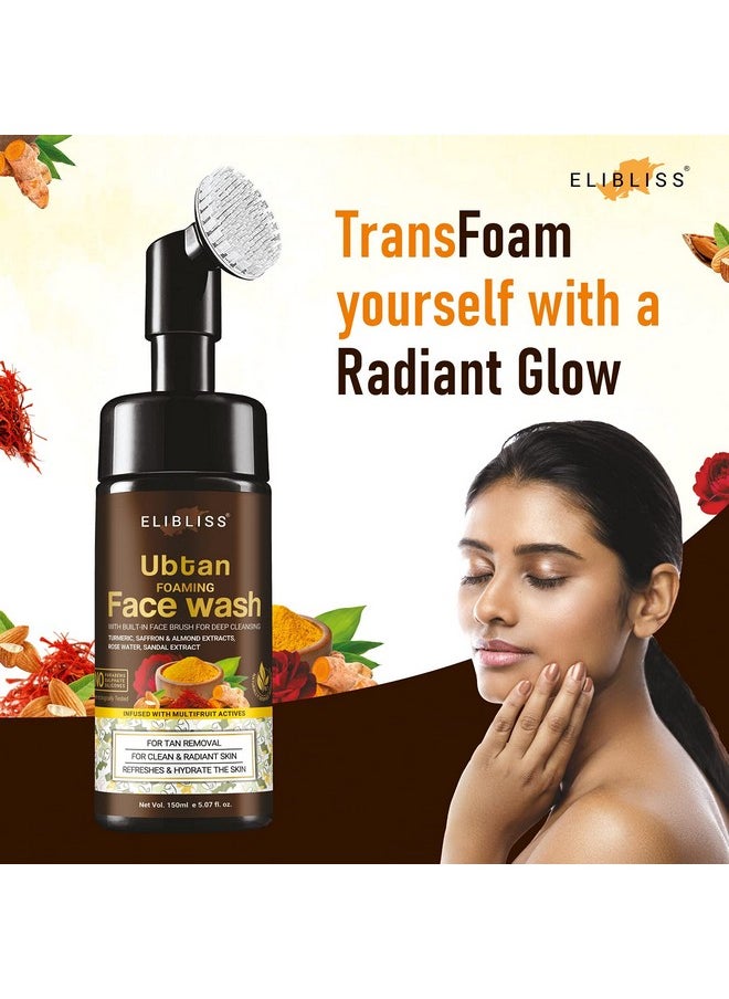 ELIBLISS Ubtan Natural Face Wash For All Skin Type With Turmeric & Saffron For Tan Removal Pack Of 4  - Image 2