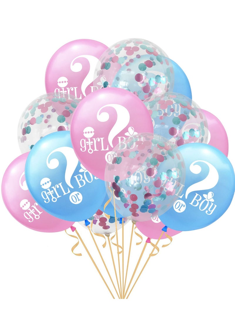 15 -Piece Baby Gender Reveal Balloons, 12 Inch Boy or Girl Balloons Decoration for Boy or Girl Baby Shower Gender Reveal Party Supplies Decoration Kit  - Image 1