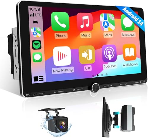 Eonon 4+64GB Android 14 Double Din Car Stereo, Wired & Wireless Carplay & Android Auto, Radio with 10.1 Inch IPS Large Screen, Built-in DSP, Bluetooth 5.4, SWC, UX7A-PLUS - Image 1