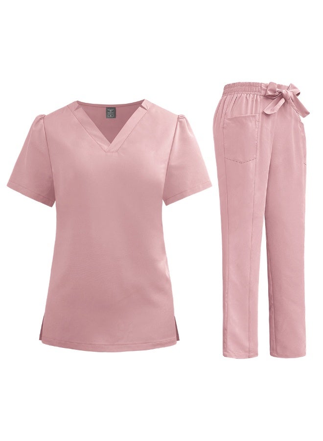 NIBEMINENT Nursing Hospital Uniforms V-Neck Straight Pant Medical Scrub Set Fashion Scrubs Clinical Uniform Woman Workwear - Image 1