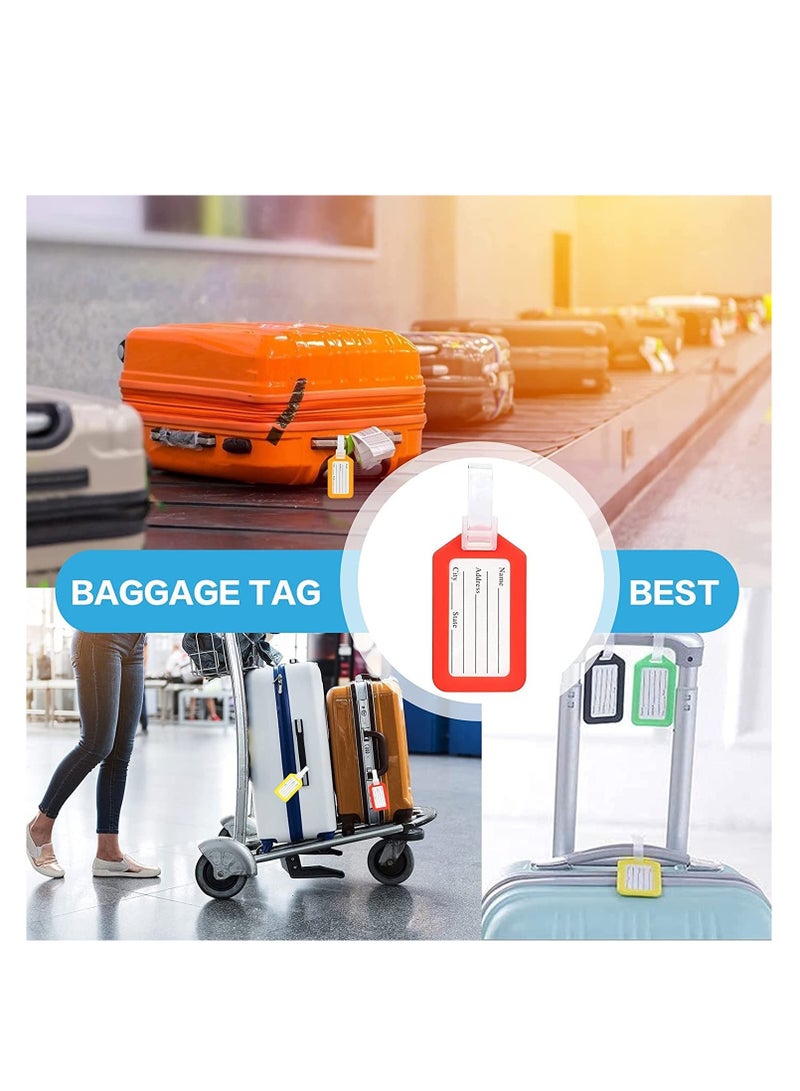 Luggage Tags with Name ID Card, Plastic Luggage Identifiers with Lanyard, Waterproof Name Tags Travel Accessories for Baggage Handbag Backpack, Colorful Personalised ID Labels 10 Pcs, 3.3x1.9 Inches - Image 5