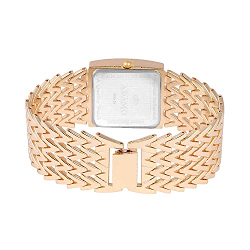 ADAMO Adele 18K Gold Plated Bracelet Rose Gold Dial Women's & Girl's Watch 865KKM21 - Image 3