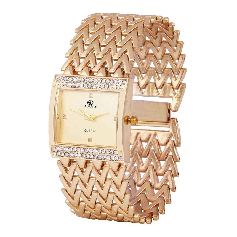 ADAMO Adele 18K Gold Plated Bracelet Rose Gold Dial Women's & Girl's Watch 865KKM21 - Image 4