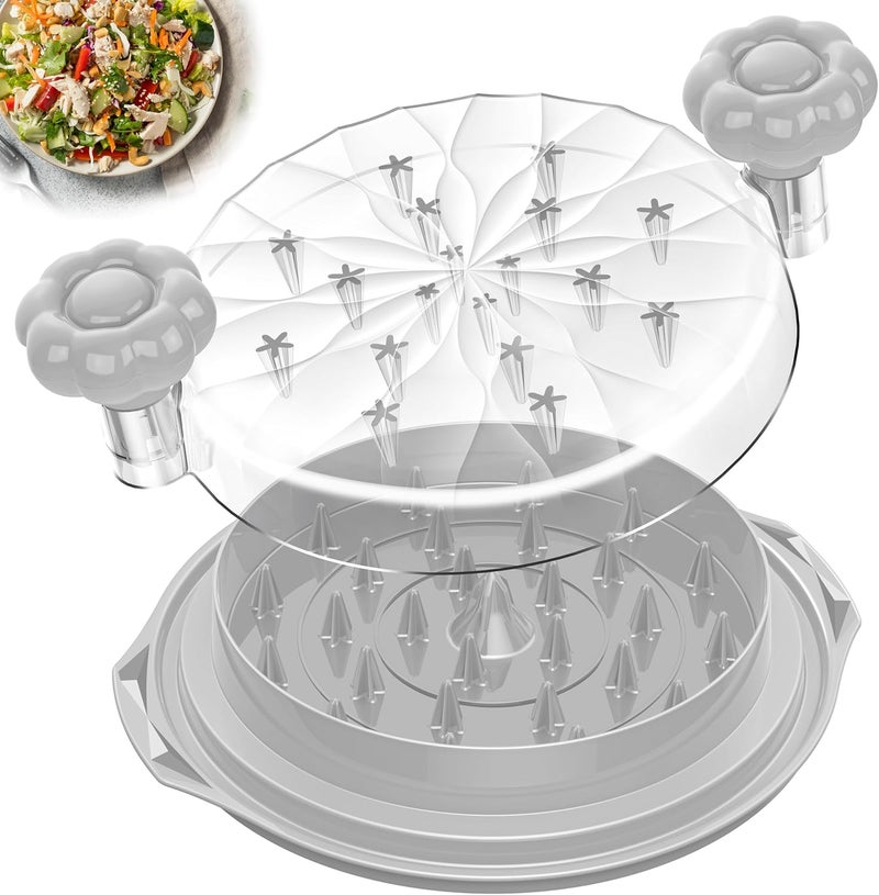 Beiyunee Chicken Shredder Tool Twist Large - 10'' Pro Meat Shredders for Chicken Breast,Visible Kitchen Gadgets Grinder Machine with Brush,Strong Anti-Slip Strip,Ergonomic Handle,BPA Free (Grey) - Image 1